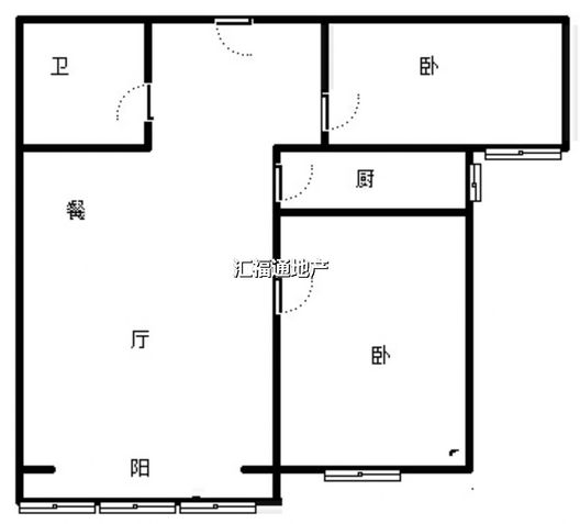 水岸花城2室2厅1卫户型图