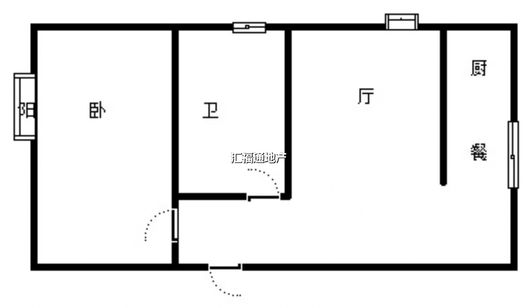 汇元尚品1室1厅1卫户型图