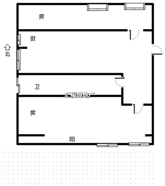 惠友康庭二期2室1厅1卫户型图