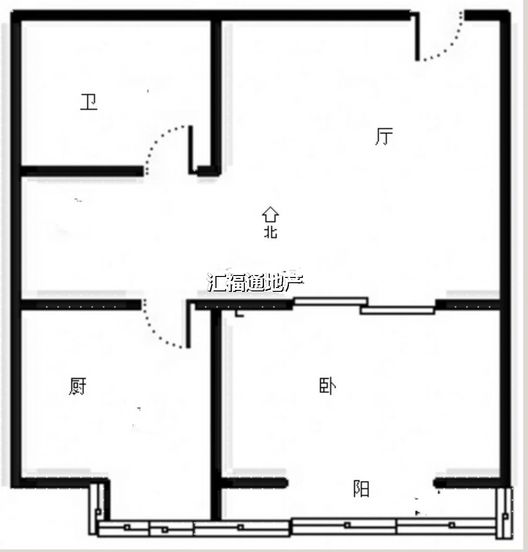 鸿盛凯旋门2室1厅1卫户型图