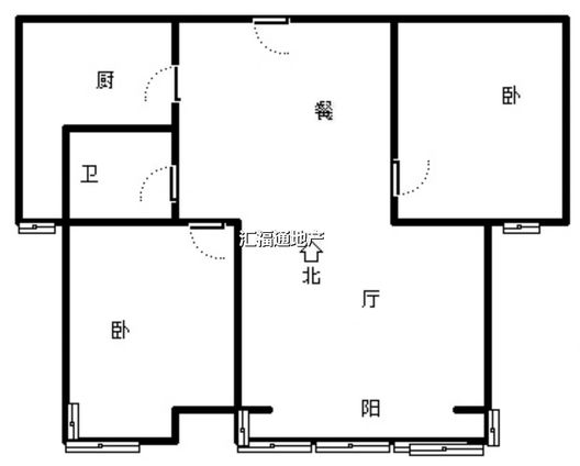 金品时代2室2厅1卫户型图