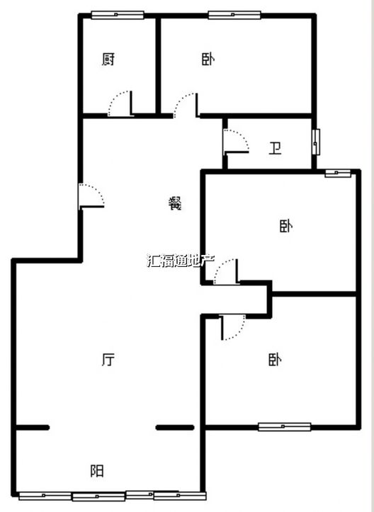 平安D区3室2厅1卫户型图