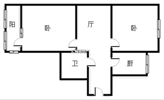 六十七处家属楼2室1厅1卫户型图