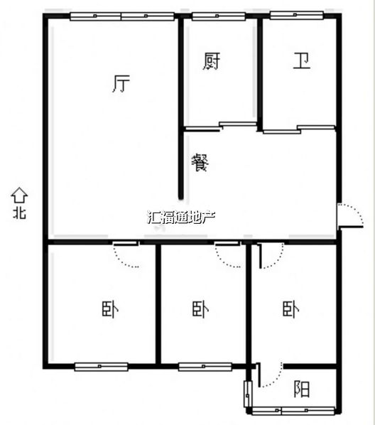 清凉寺居民小区3室2厅1卫户型图