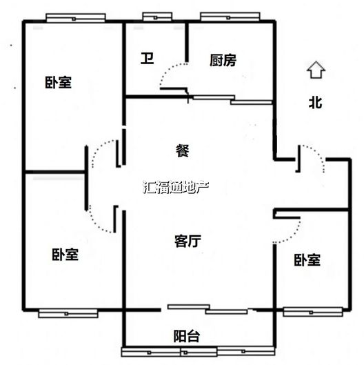 东方家园3室2厅1卫户型图