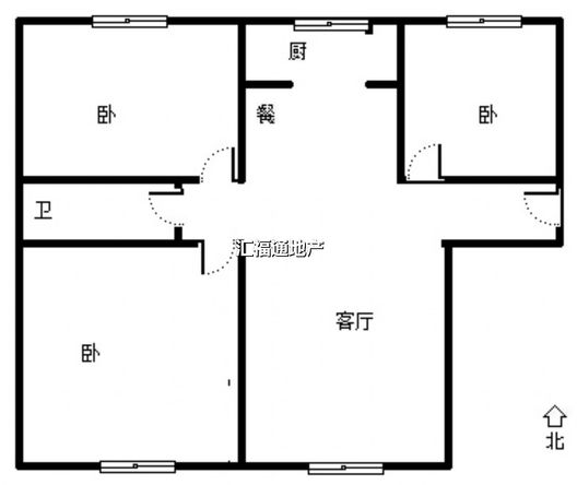 K2狮子城3室1厅1卫户型图