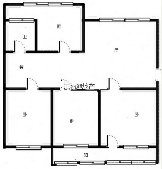 检查家属院（东关）3室2厅1卫户型图