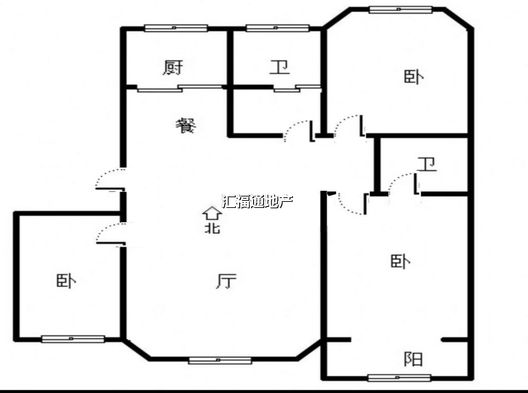 名流枫景洋房3室2厅2卫户型图