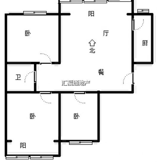 水岸花城3室2厅1卫户型图