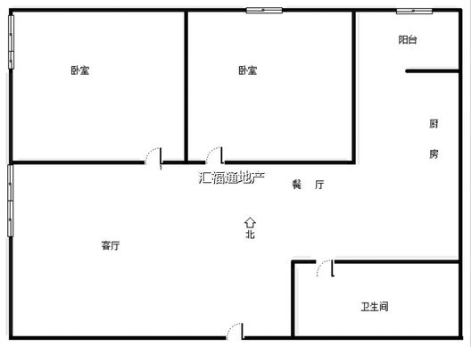 天保郦景2室2厅1卫户型图