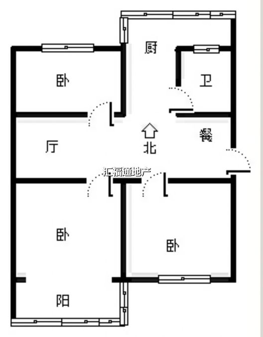 紫荆小区3室2厅1卫户型图