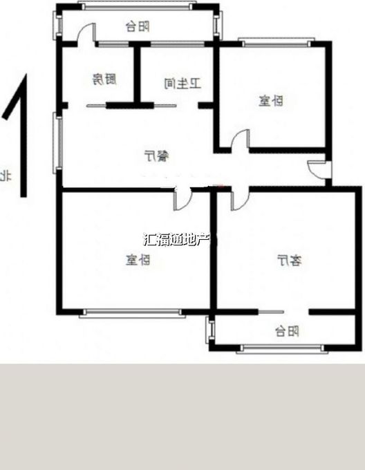 建设局住宅小区2室2厅1卫户型图