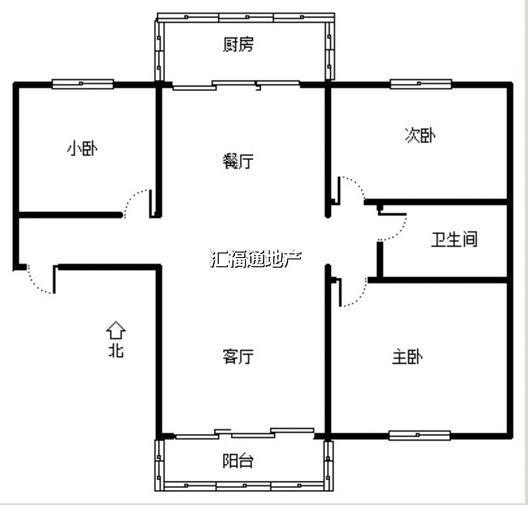 槐林新村3室2厅1卫户型图