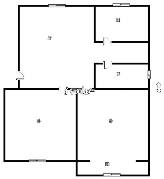 双塔中学小区2室2厅1卫户型图