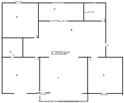 工商局小区（朝阳路）3室2厅1卫户型图