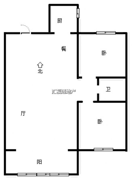 上河天著2室2厅1卫户型图