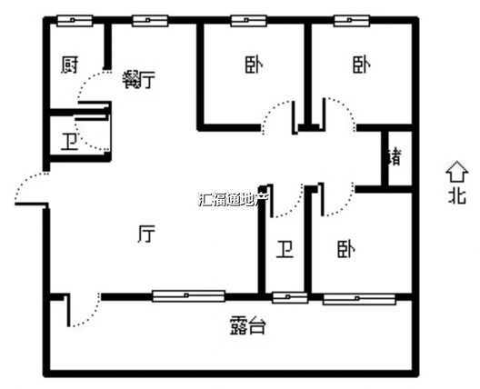 涿州市医院家属院3室2厅2卫户型图