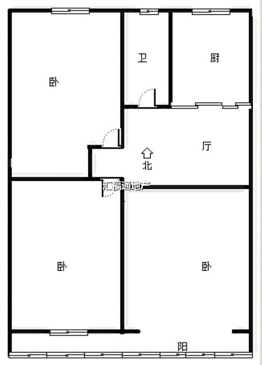 老干部局家属院3室1厅1卫户型图