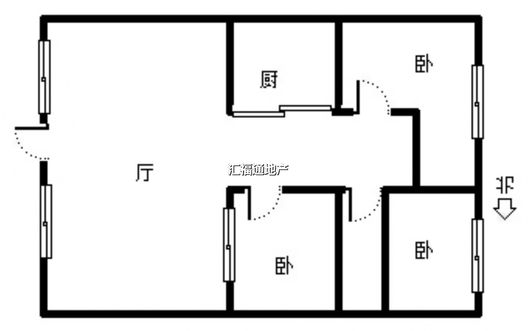 京东商贸城3室1厅1卫户型图