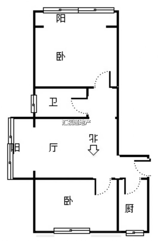 惠友万悦城2室1厅1卫户型图