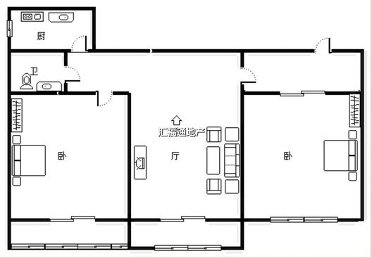 天桥小区2室1厅1卫户型图