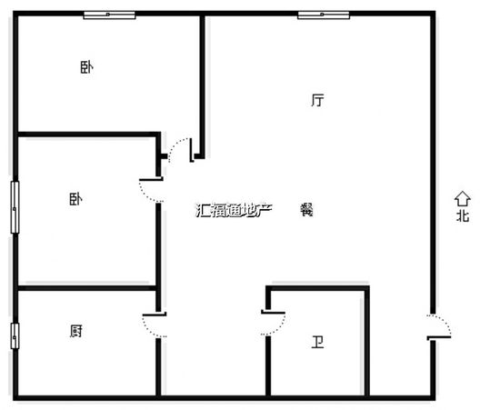 九里京城2室1厅1卫户型图