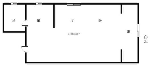九里京城1室1厅1卫户型图