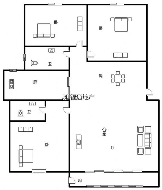 燕赵花园3室2厅2卫户型图