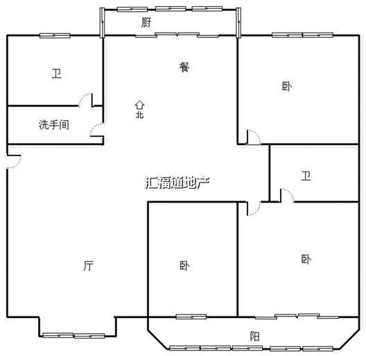 长天小区3室2厅2卫户型图