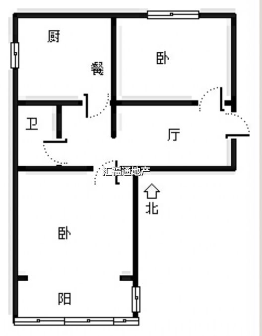 云景城2室1厅1卫户型图