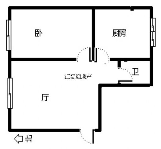 九州小区1室1厅1卫户型图