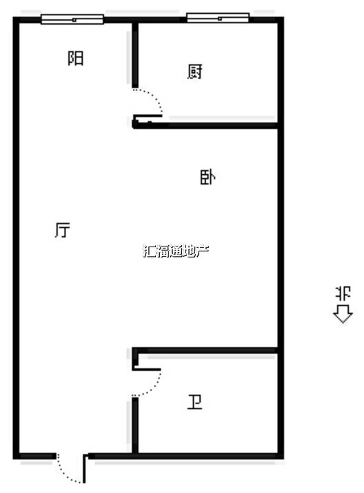 名流美域1室1厅1卫户型图