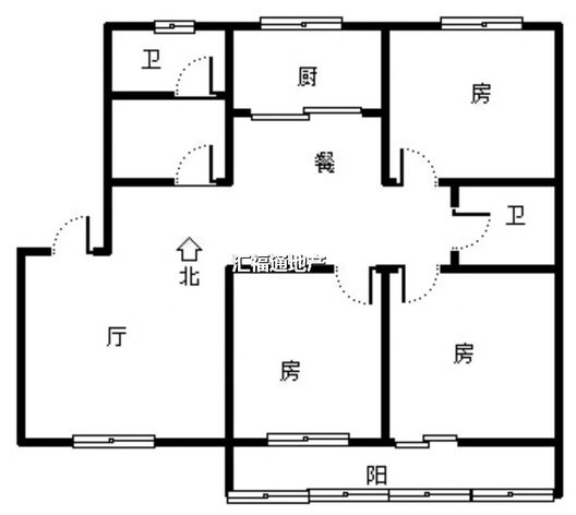 一中家属院3室2厅2卫户型图