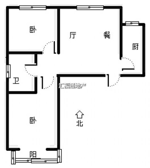 联合七号院2室1厅1卫户型图