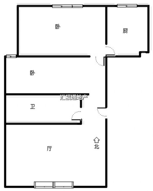 天地新城2室2厅1卫户型图