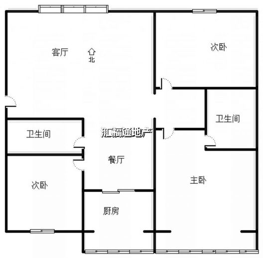 绿茵家园3室2厅2卫户型图