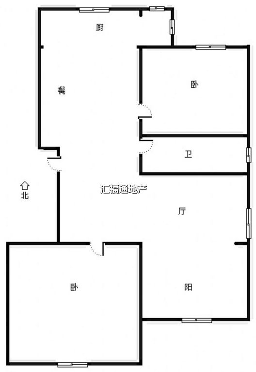 范阳一号（鹏渤御苑）2室1厅1卫户型图