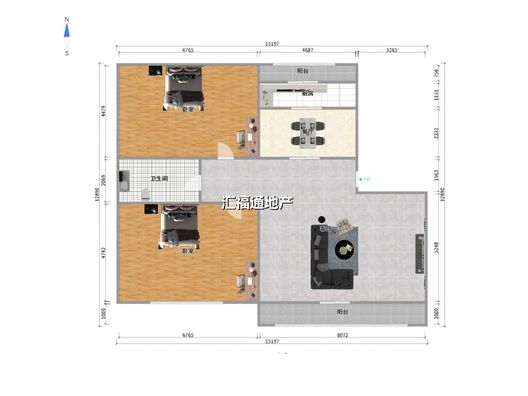 同善园小区2室2厅1卫户型图