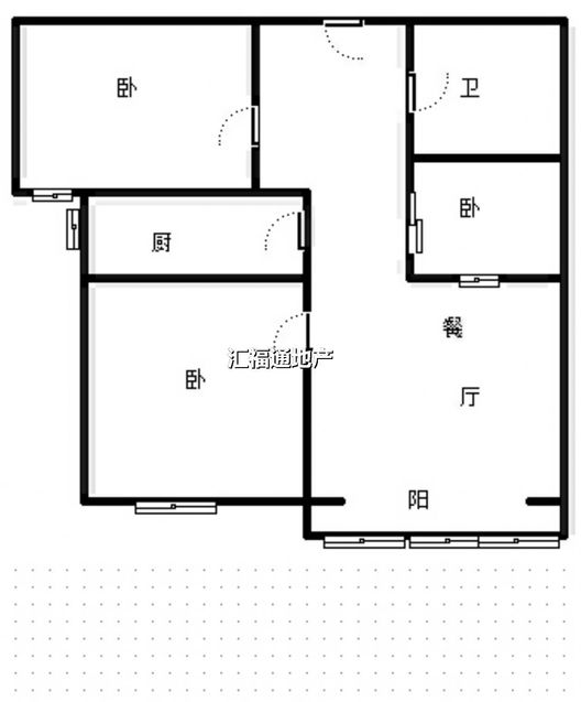 水岸花城2室1厅1卫户型图