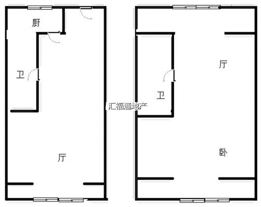 鹏渤印象城·牛津花园2室2厅2卫户型图