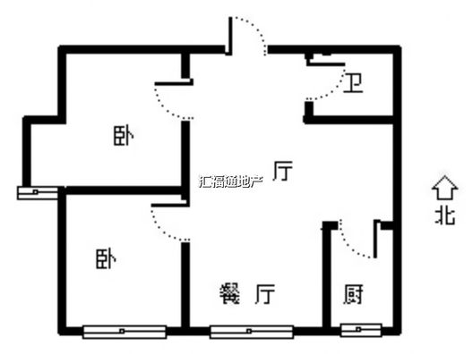 惠友钻石广场（AB座）2室2厅1卫户型图