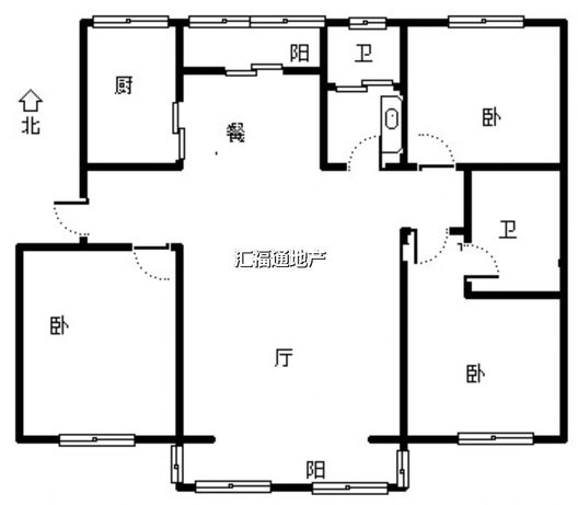 军欣家园3室2厅2卫户型图