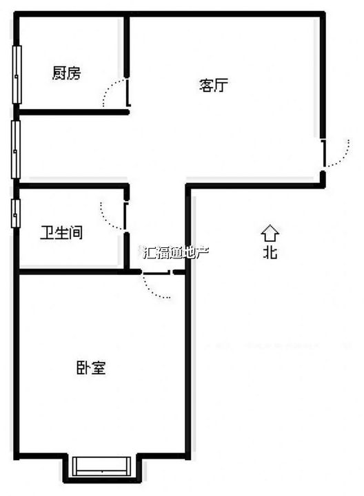 水岸花城1室1厅1卫户型图