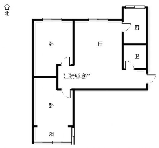 翔天万和城2室2厅1卫户型图