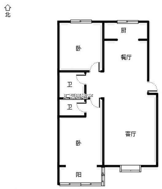 华泰豪庭2室2厅2卫户型图