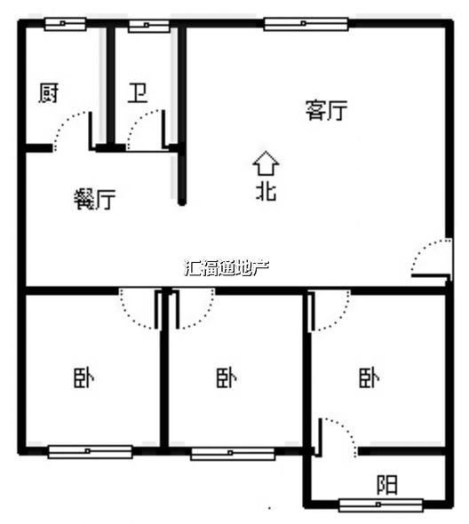 华光小区3室2厅1卫户型图