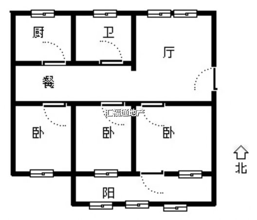 联育中学小区3室2厅1卫户型图