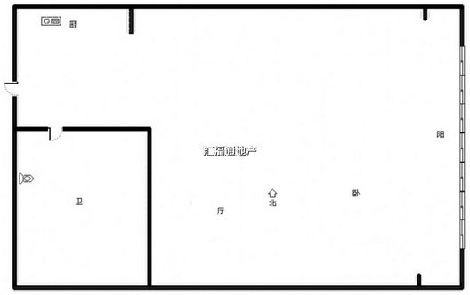 金街公寓1室1厅1卫户型图