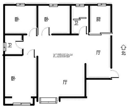 联合七号院3室2厅1卫户型图