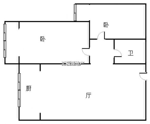 华泰豪庭2室1厅1卫户型图